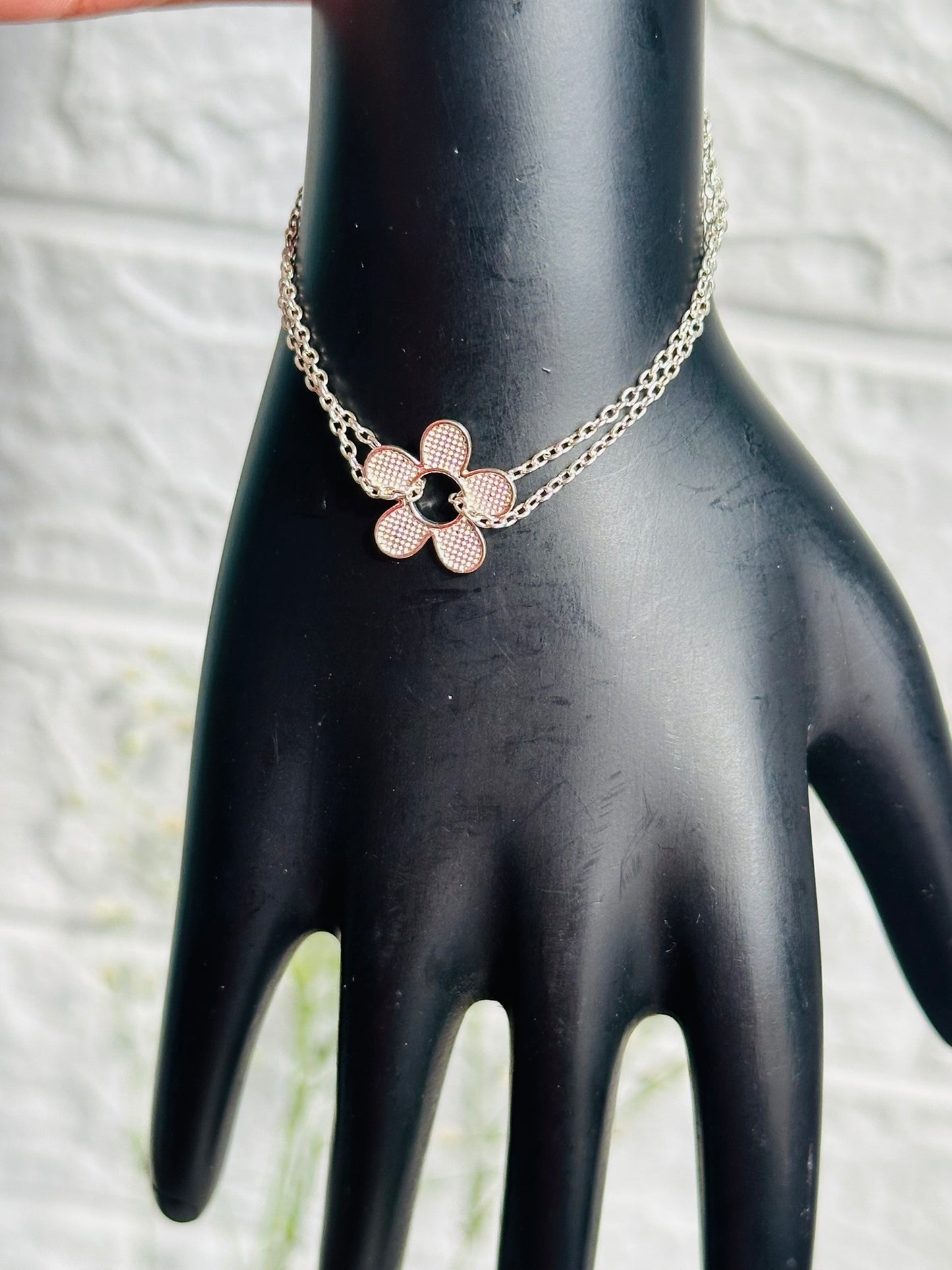 floral charm bracelet