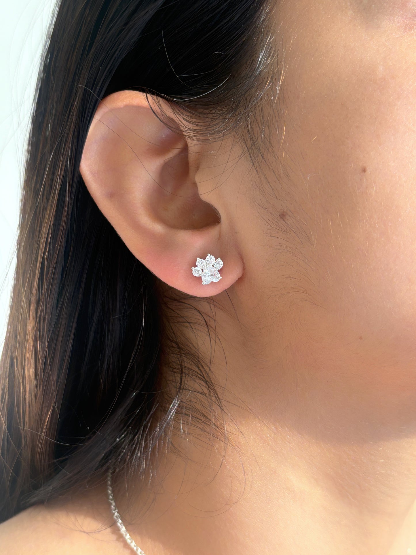 crystal paw pendant set