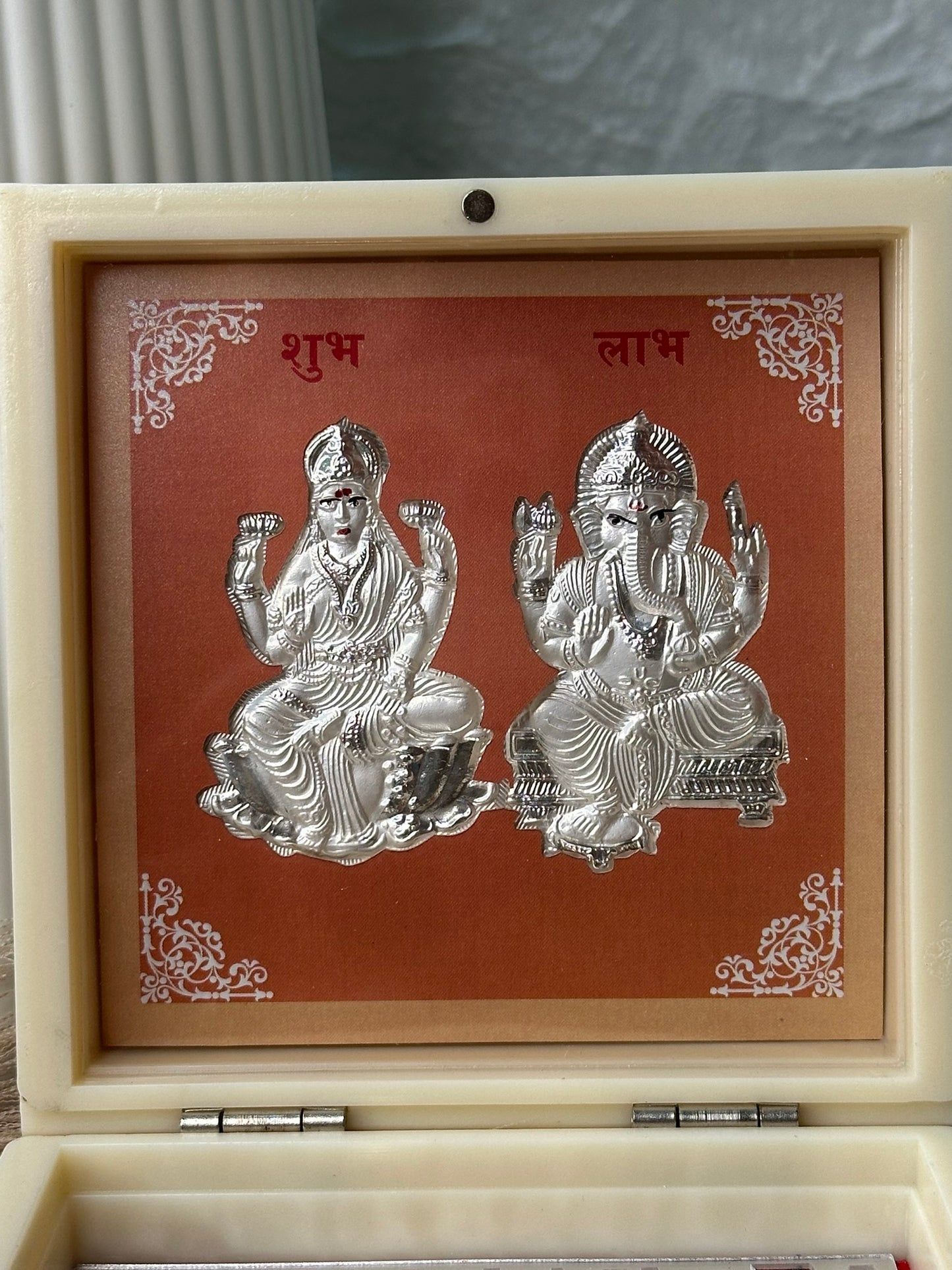 laxmi ganesh silver paduka