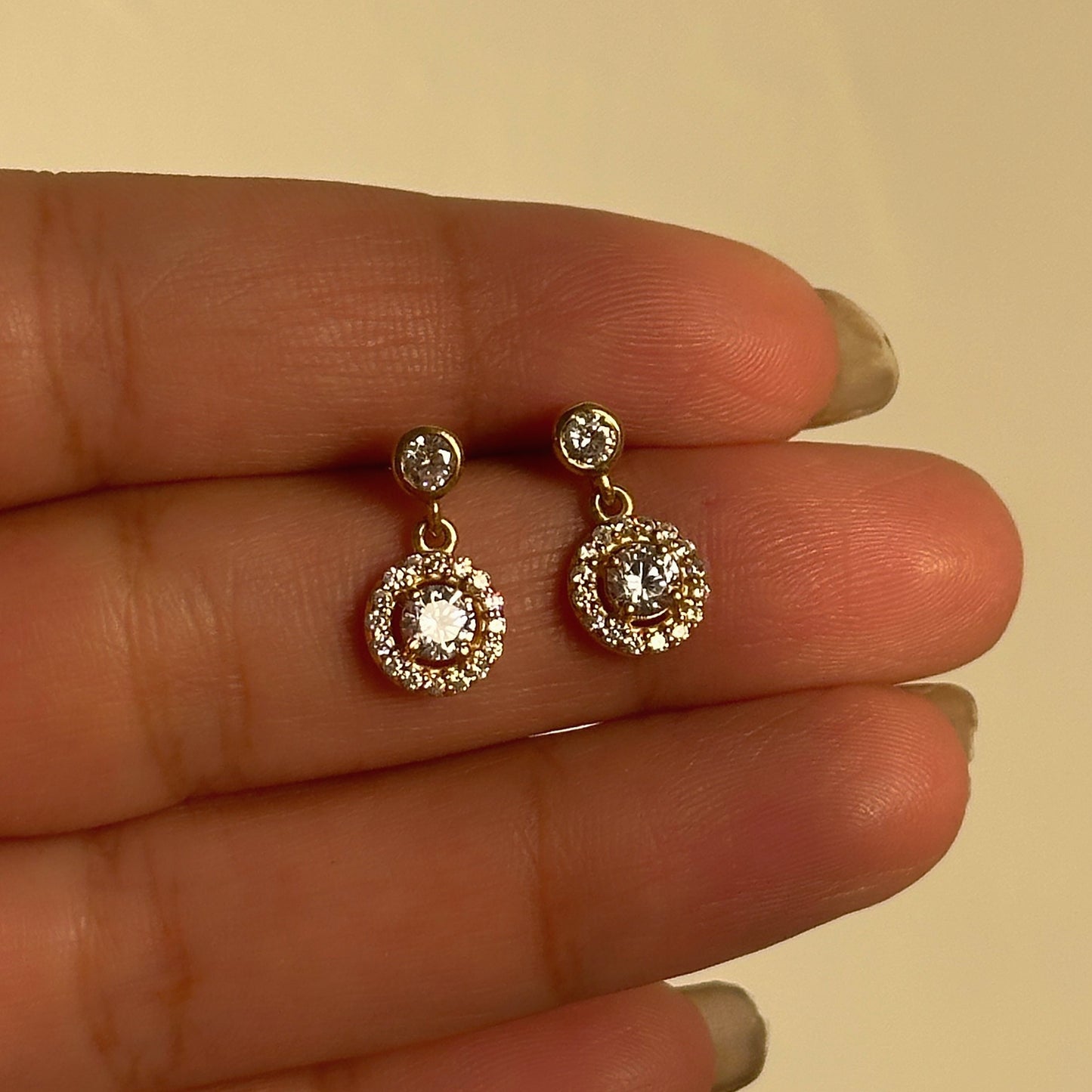 sparkling hanging studs