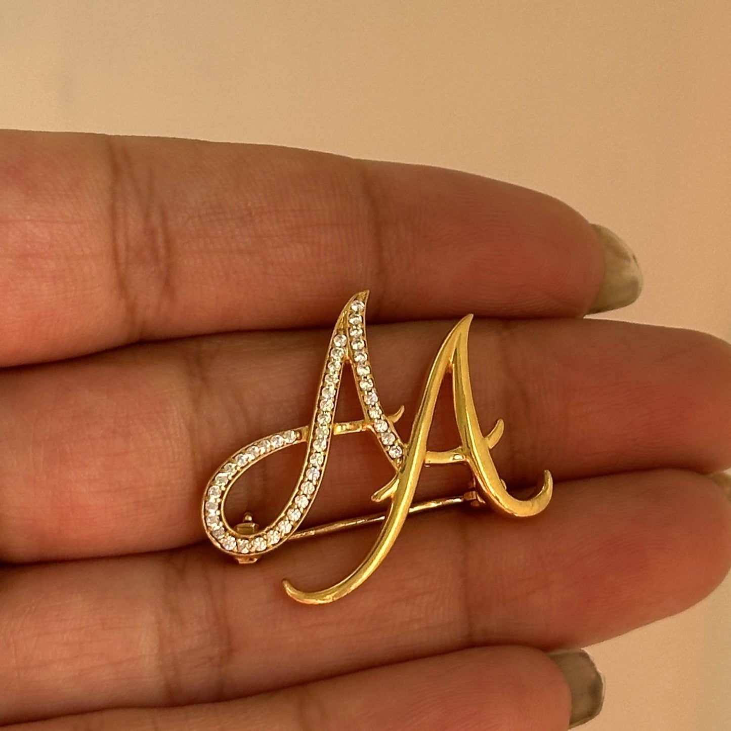 custom initial brooch