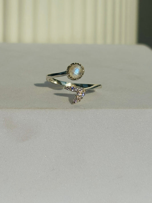 Moon Stone Mermaid Ring