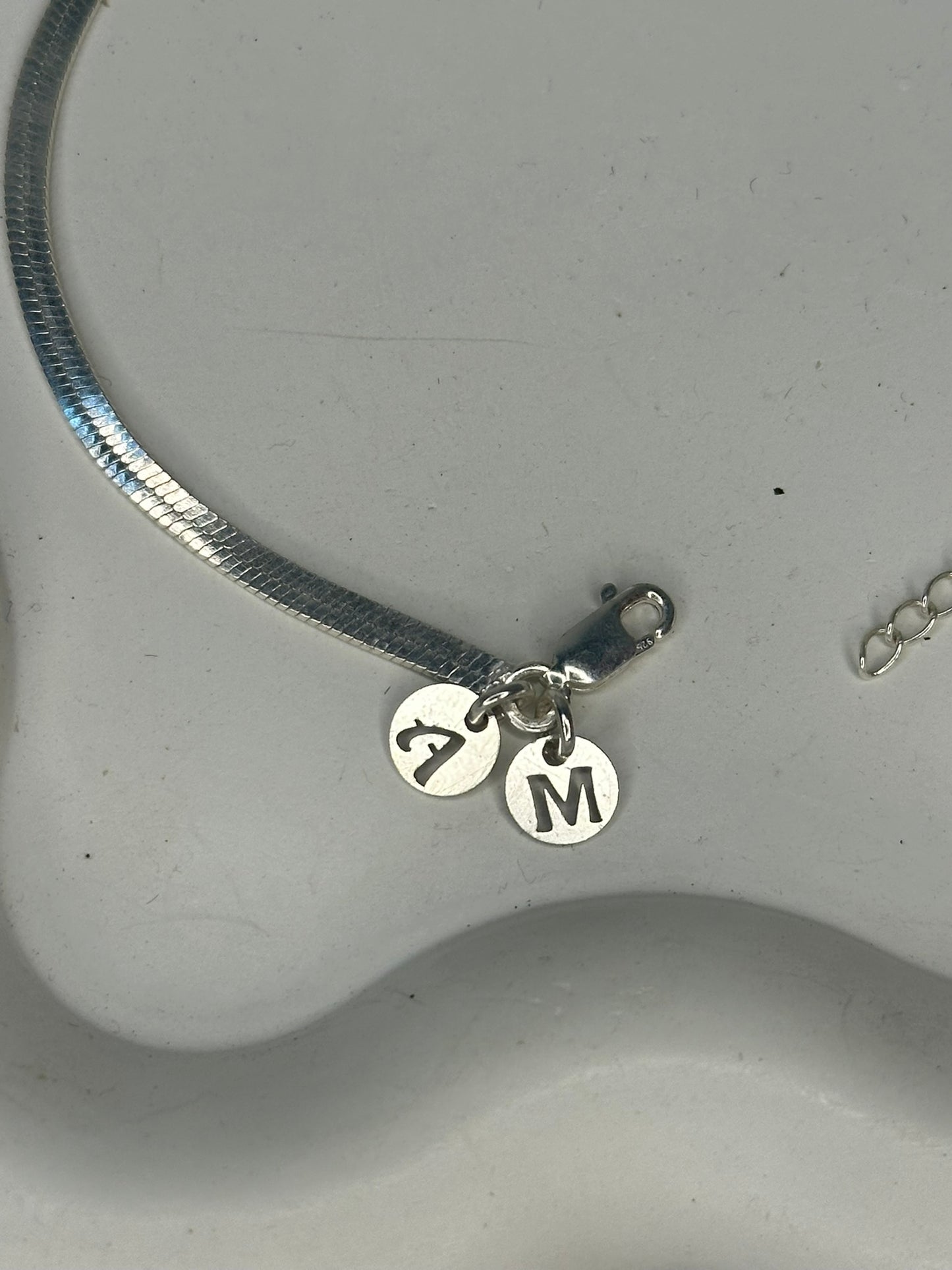 couple initials charm bracelet