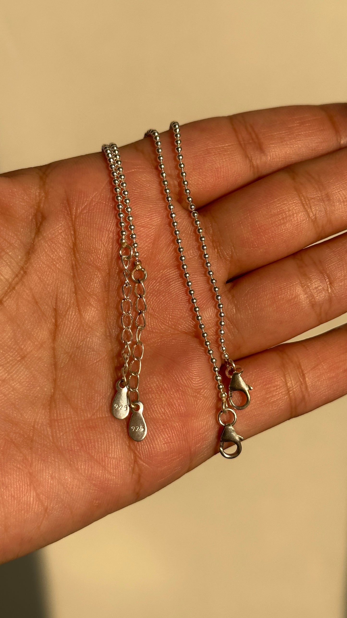 elara ball anklet worn on ankle — minimal 925 silver payal