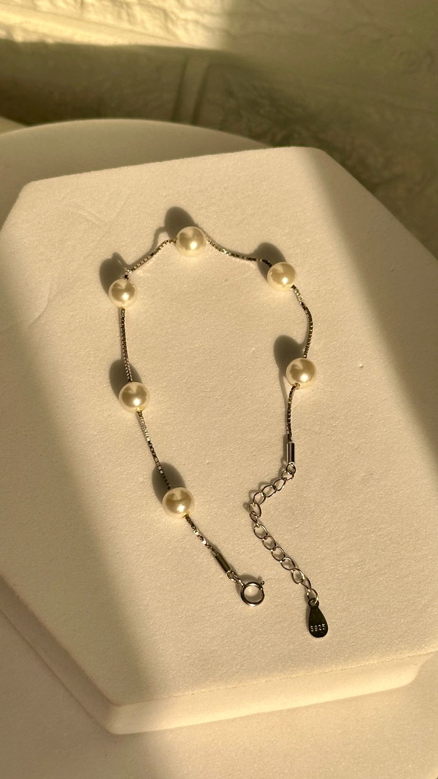 single line pearl bracelet