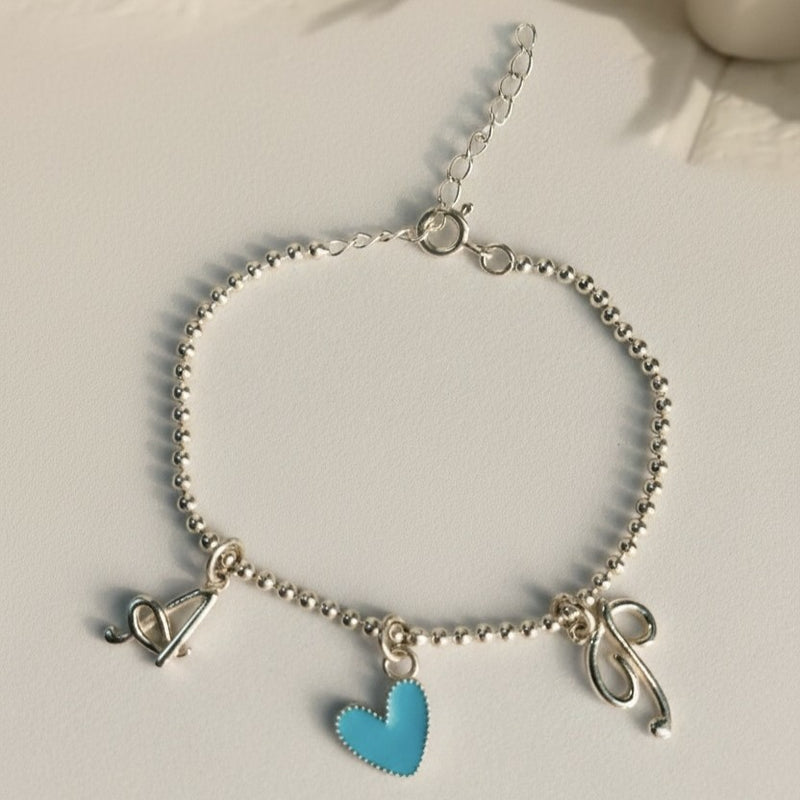 Initial & Heart Charm Bracelet
