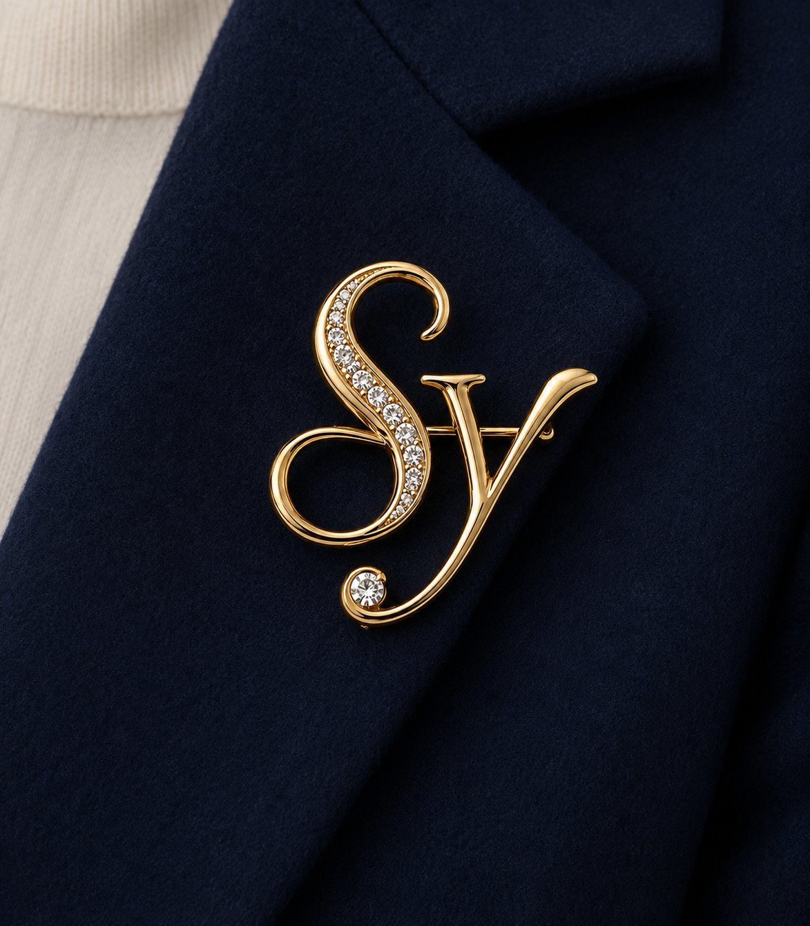 custom initial brooch
