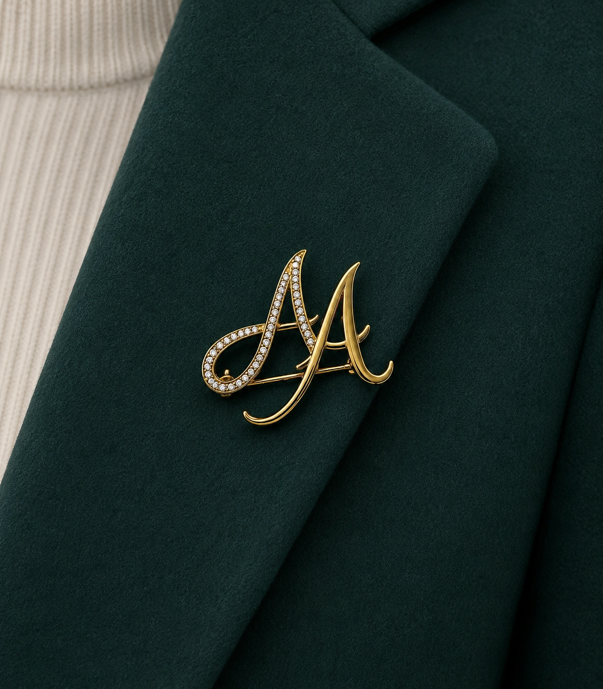 custom initial brooch