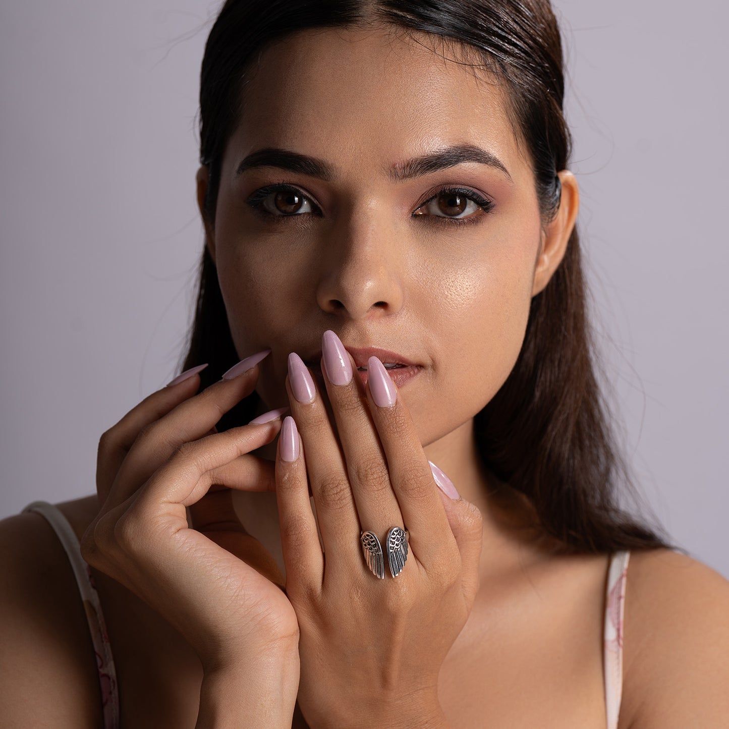 smoky feather ring