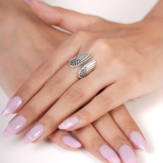 Smoky Feather Ring