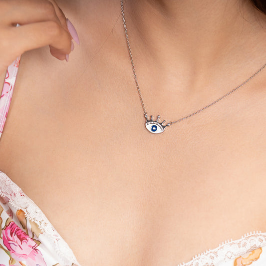 Crowned Evil Eye Neckpiece