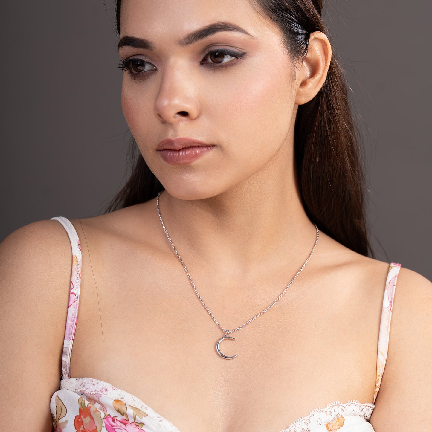 silver crescent neckpiece