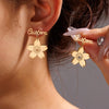 Custom Name Floral Drop Earrings – Personalized Cherry Blossom Design