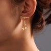 Custom Name Floral Drop Earrings – Personalized Cherry Blossom Design