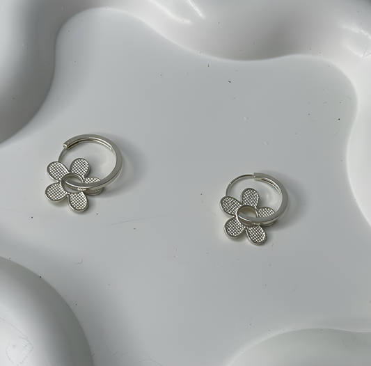 Floral Charm Hoops