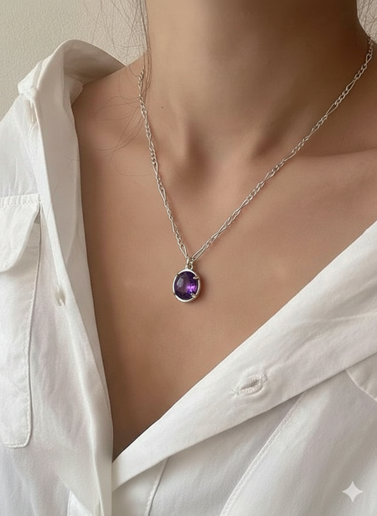 Oval Amethyst Glow Neckpiece