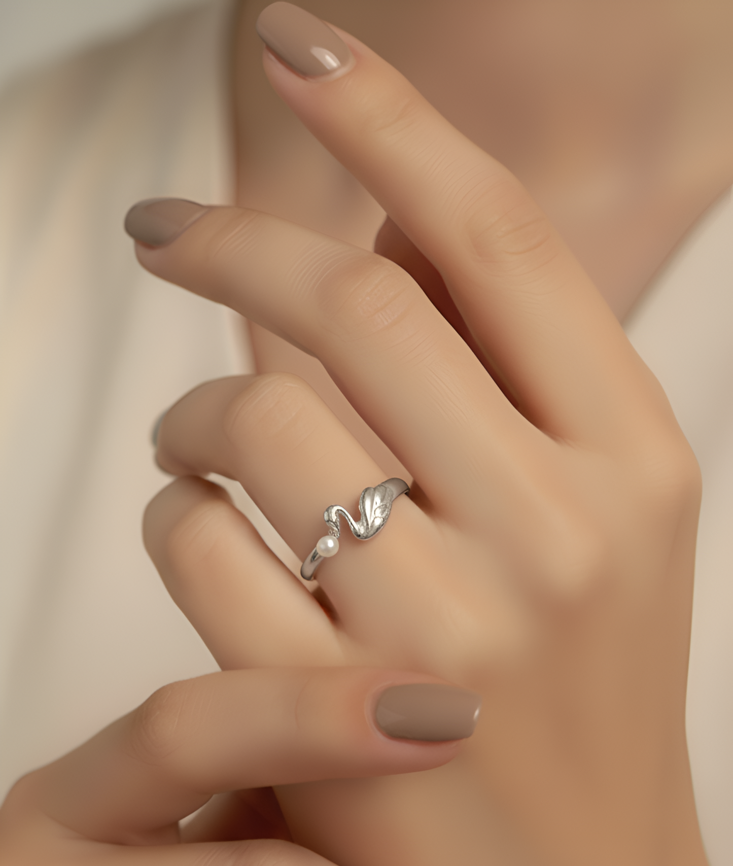 pearl swan ring