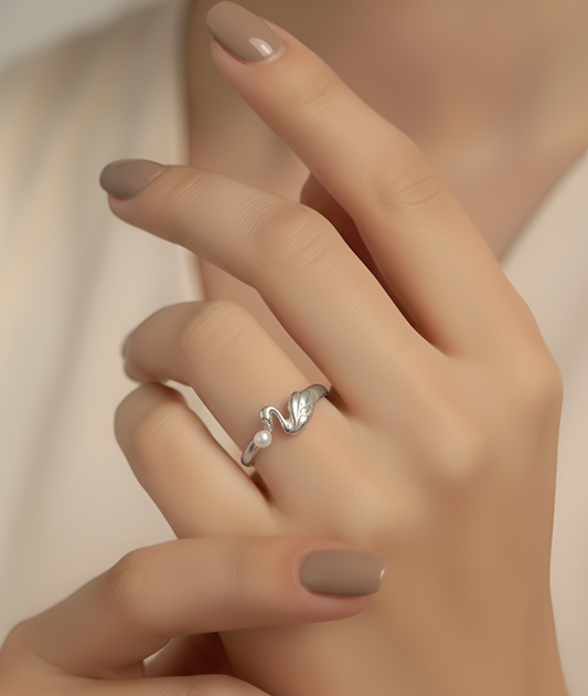 Pearl Swan Ring