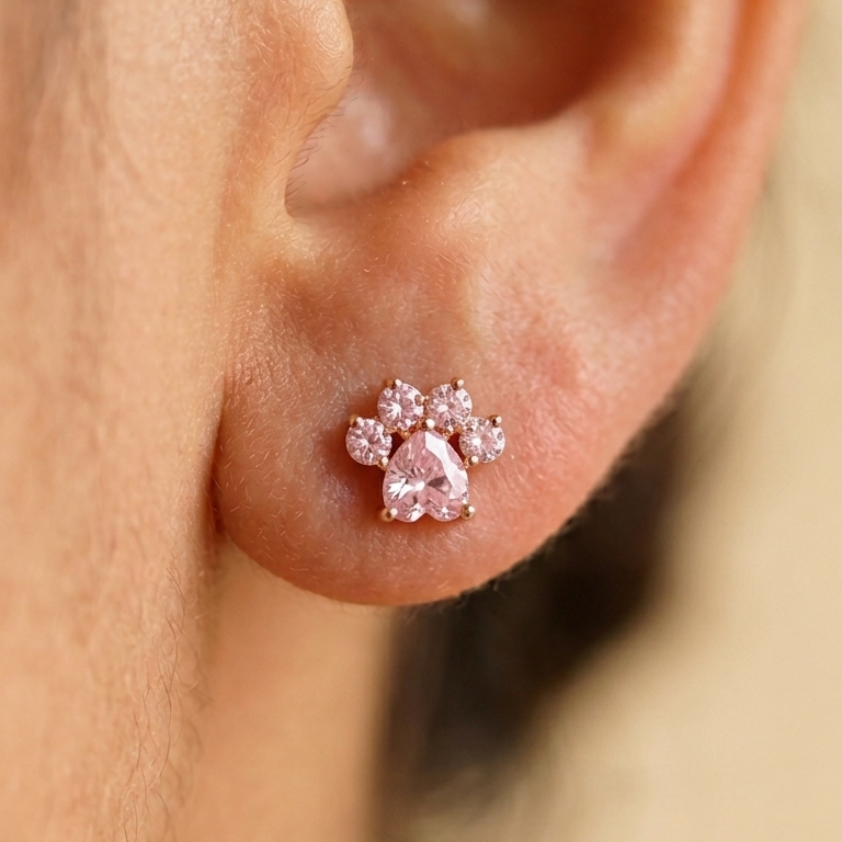 cat paw studs