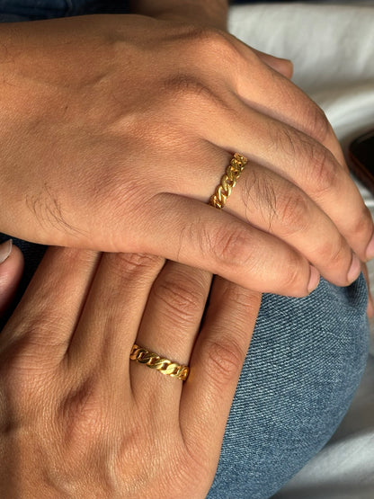 Cuban Chain Couple Rings