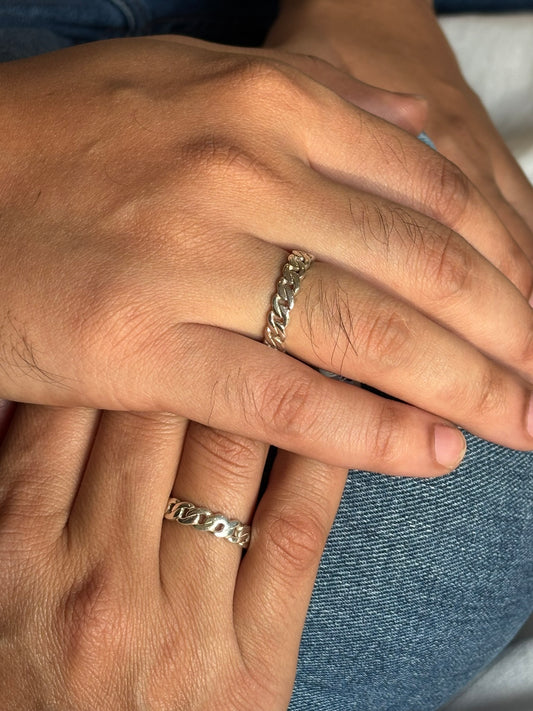 Cuban Chain Couple Rings