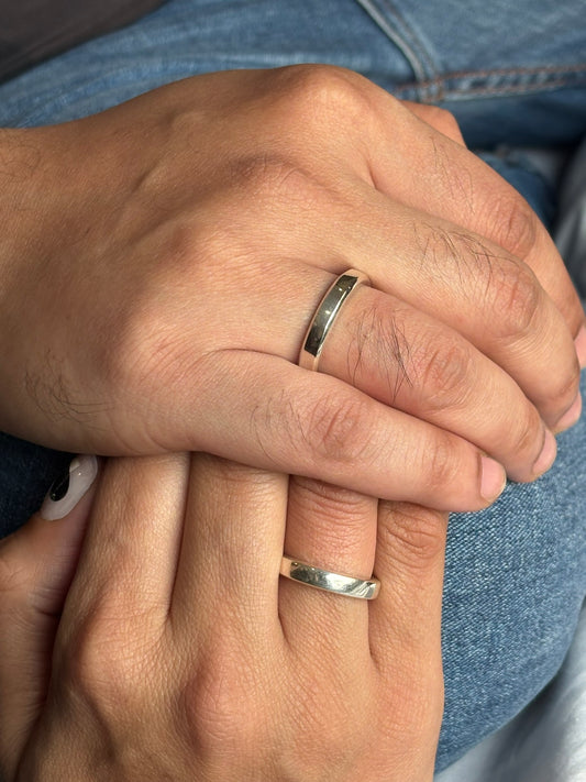 Silver Plain Couple Bands