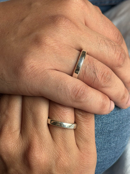 Silver Plain Couple Bands