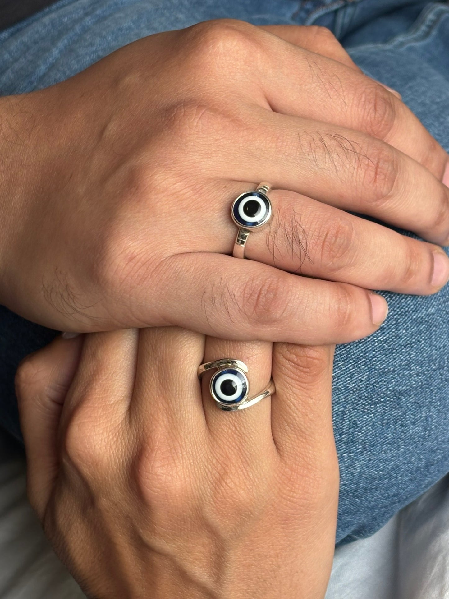 evil eye couple ring