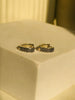 Hexa Pattern Black Enamel Hoops