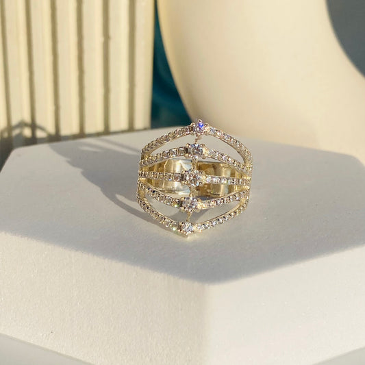 Five Line Harmony Ring