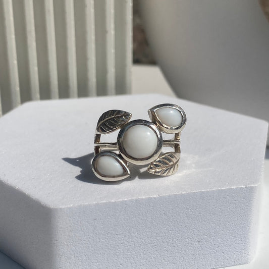 Botanical White Opal Ring