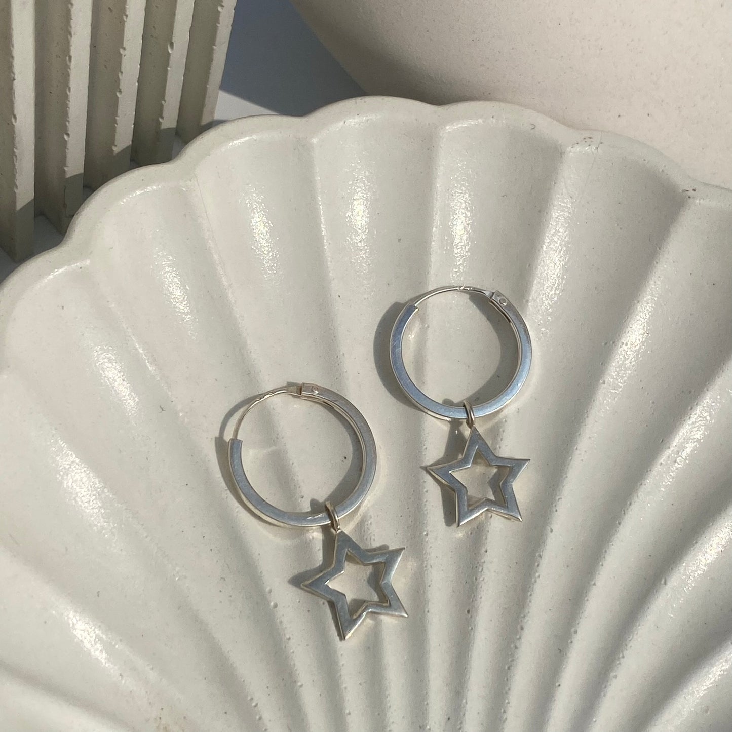 star charm hoops
