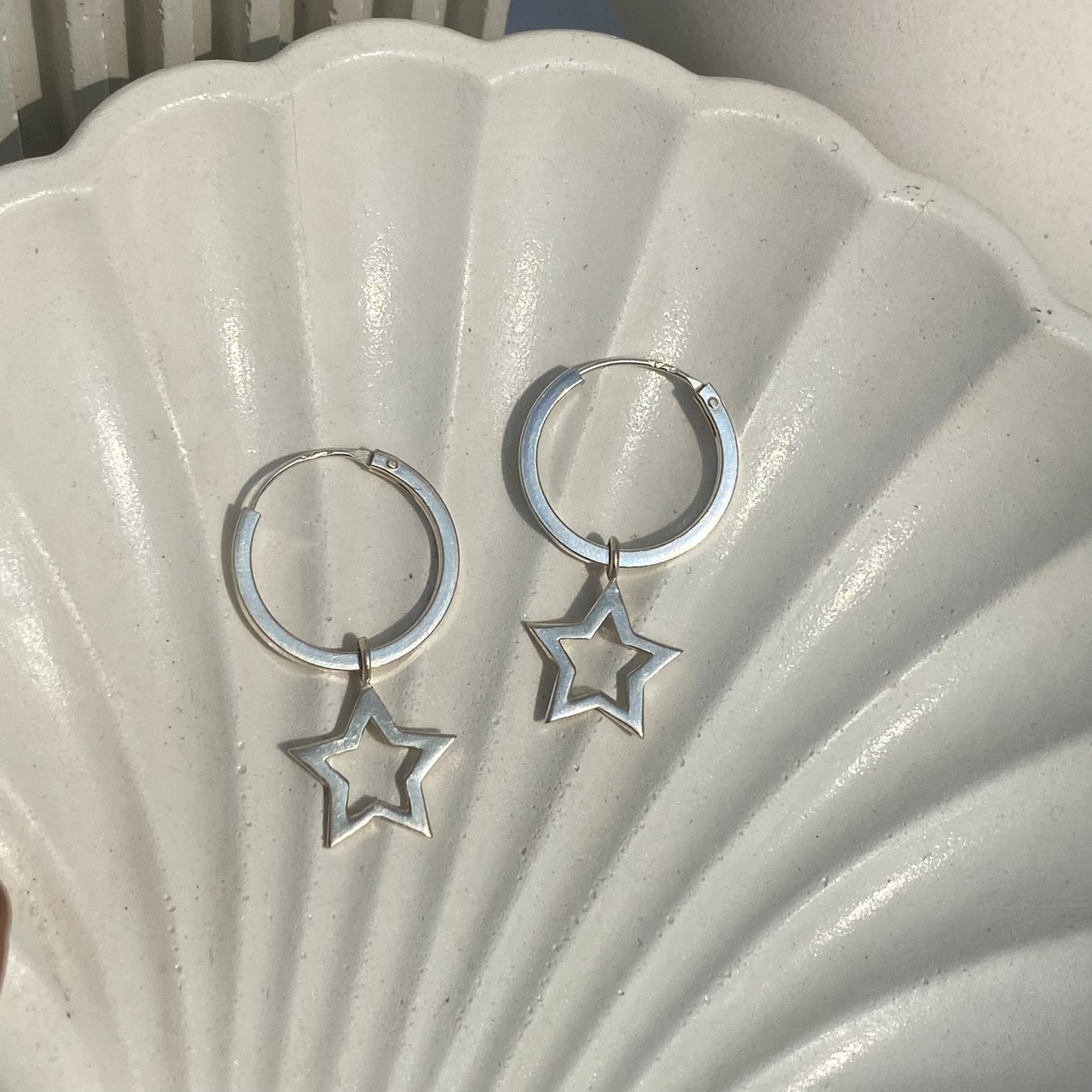 star charm hoops