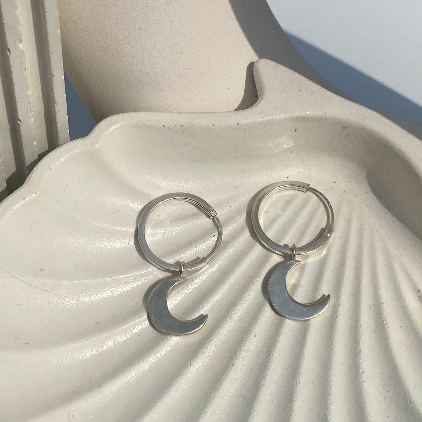 moon charm hoops