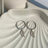 Leaf Luxe Charm Hoops