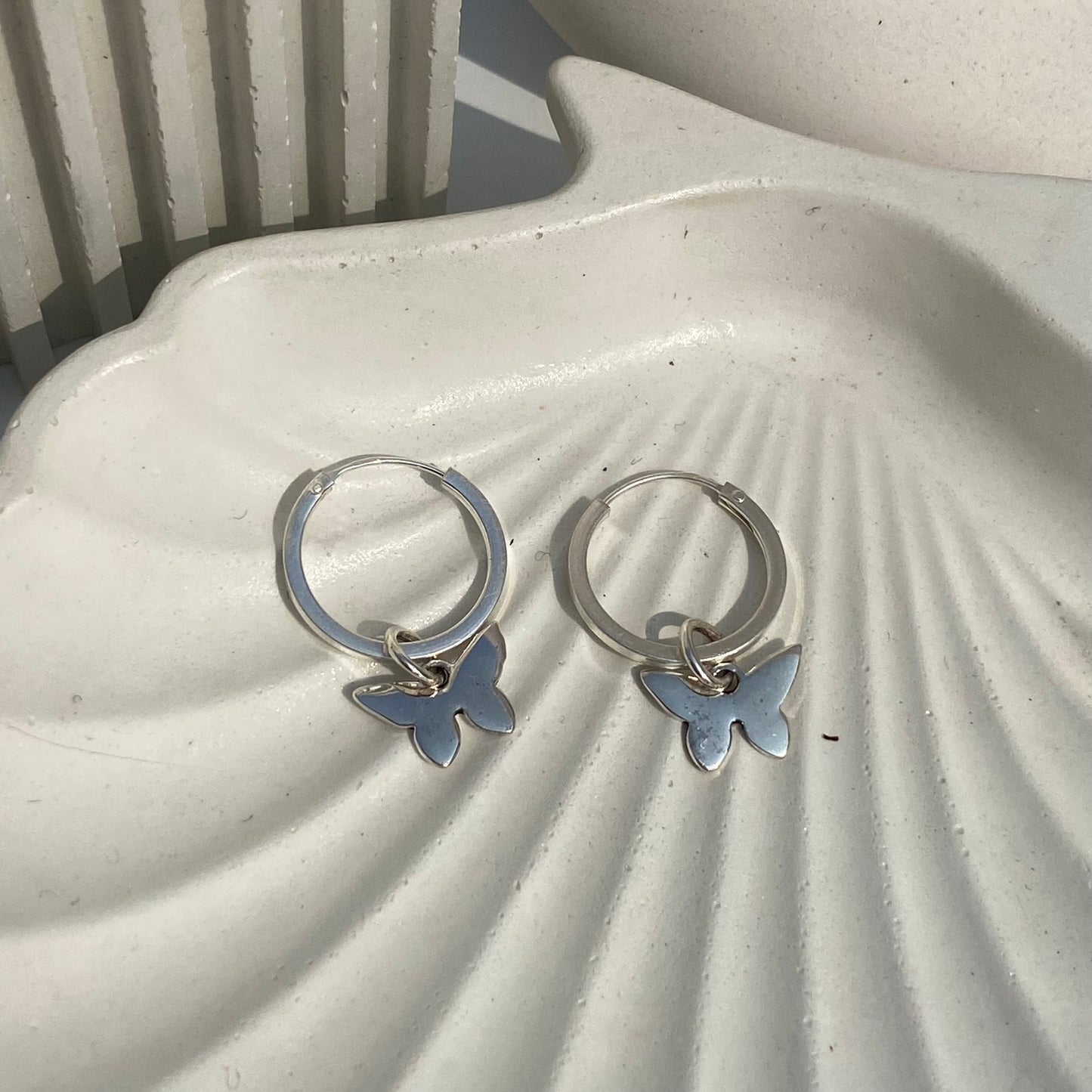 butterfly charm hoops
