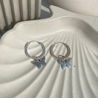Butterfly Charm Hoops