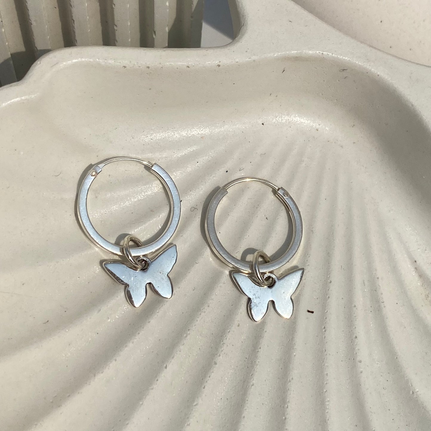 butterfly charm hoops