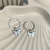 Butterfly Charm Hoops