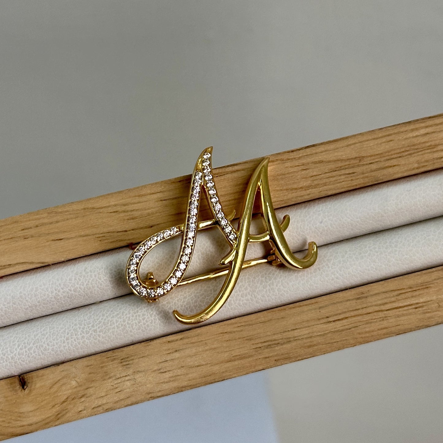 custom initial brooch