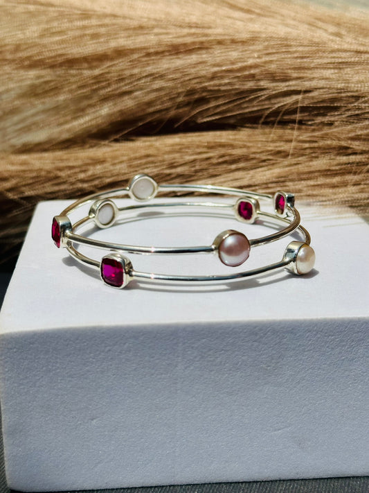 Ruby & Pearl Bangle