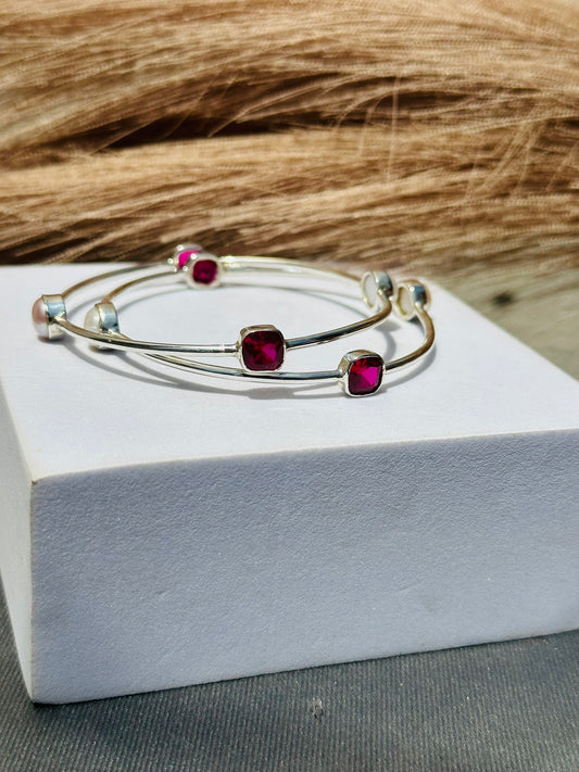 Ruby & Pearl Bangle