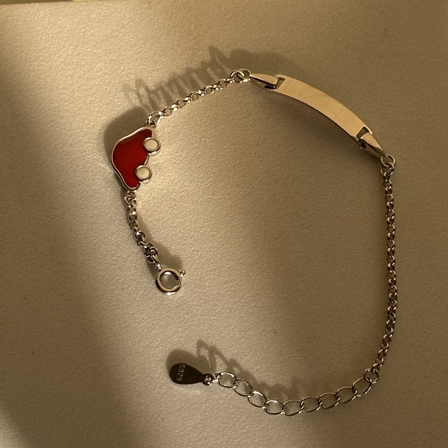 racy red charm baby bracelet