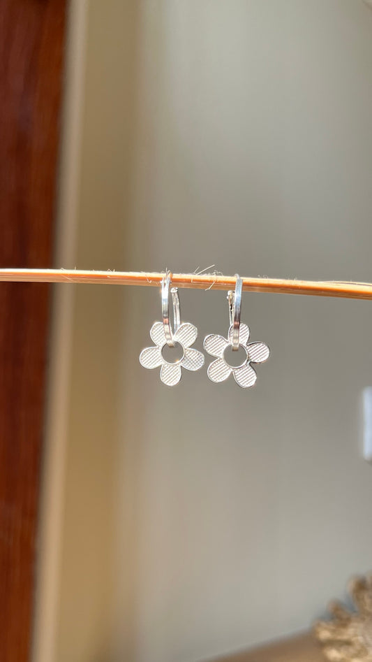Floral Charm Hoops