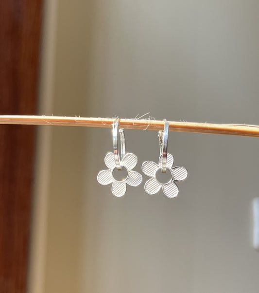 Floral Charm Hoops