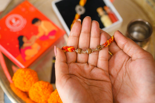 Triple Rudraksha Rakhi