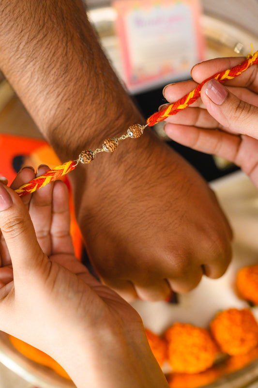 Triple Rudraksha Rakhi