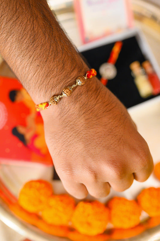 Triple Rudraksha Rakhi
