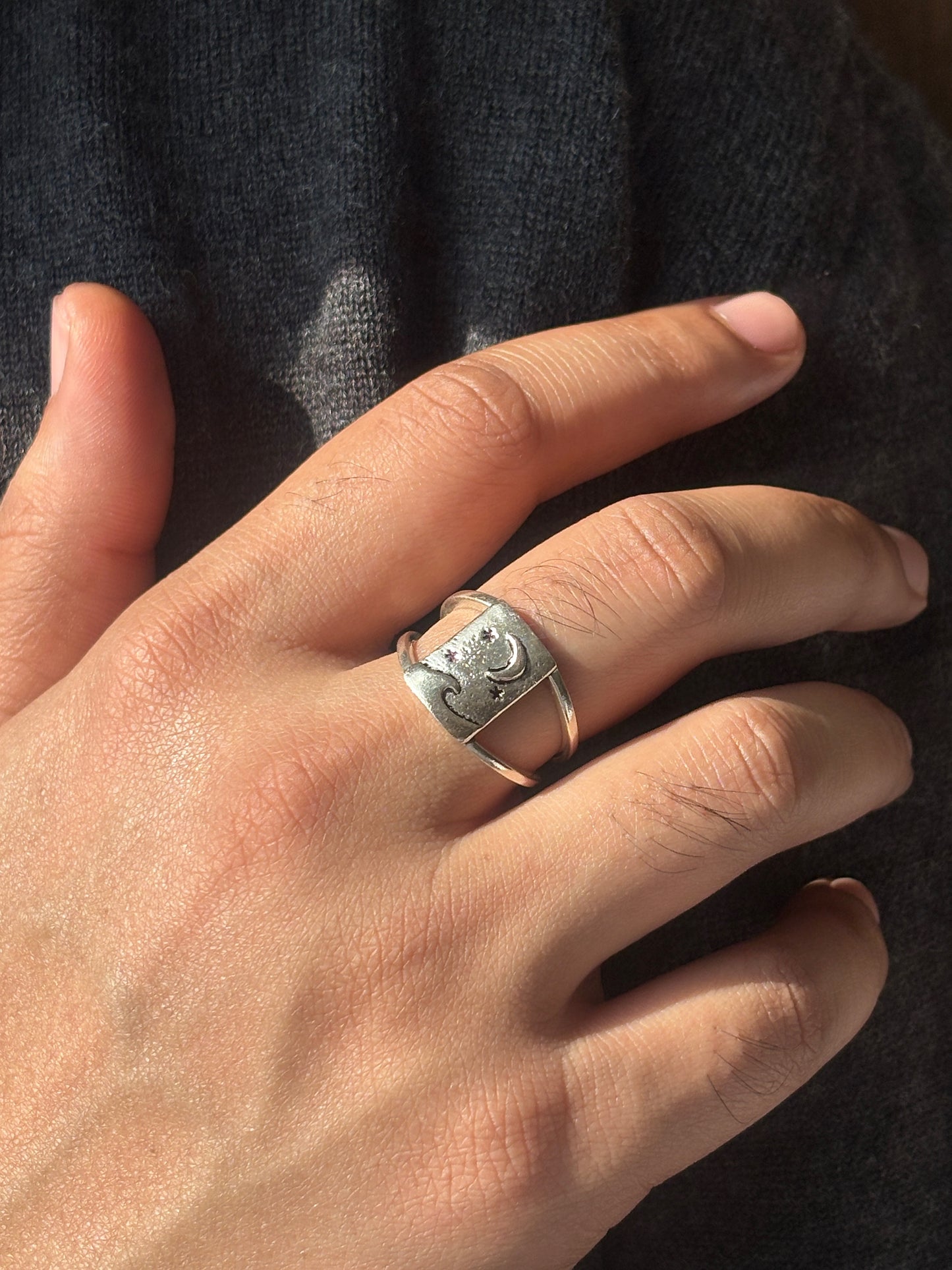moonlit wave ring