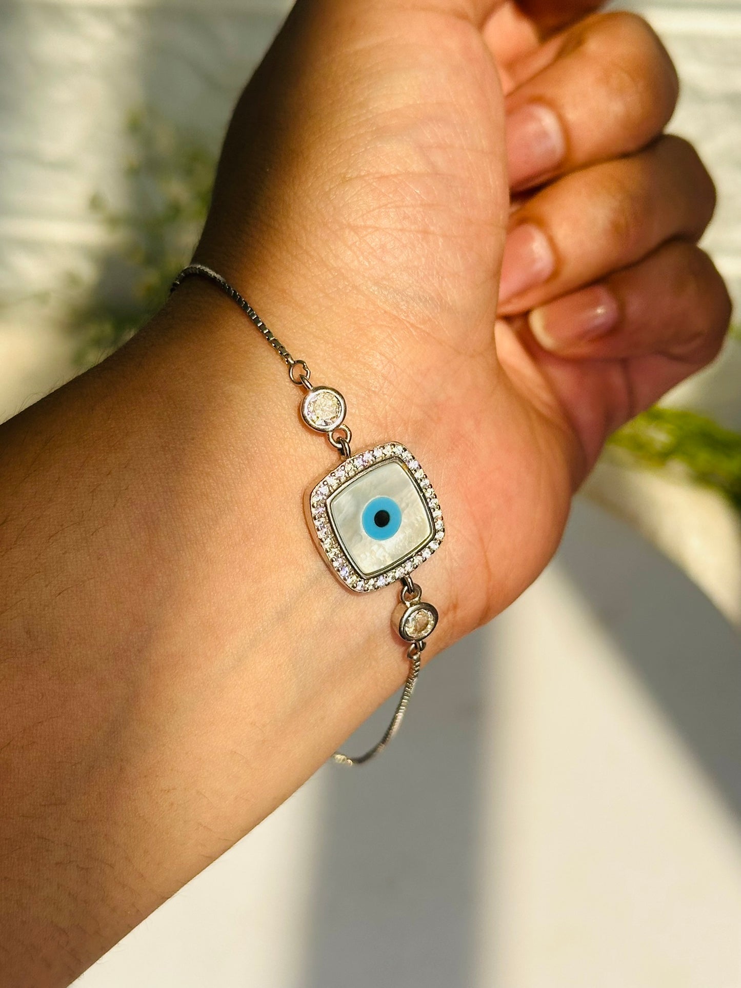 square evil eye bracelet
